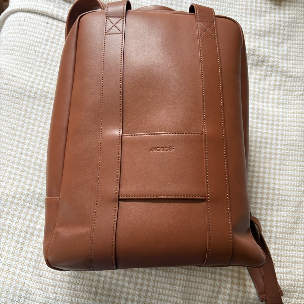 Monos Metro Tan VeganLeather Backpack-EUC